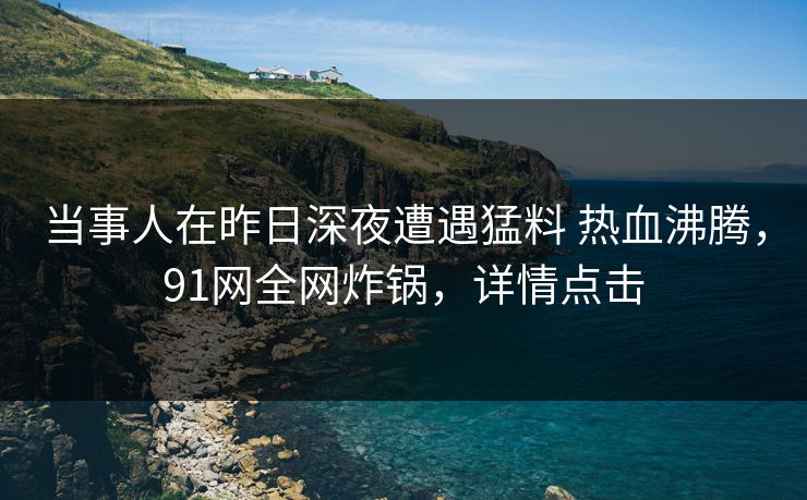 当事人在昨日深夜遭遇猛料 热血沸腾，91网全网炸锅，详情点击